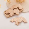 Customized natural wooden animal baby molar toy